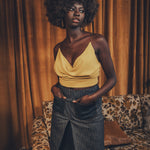 Jeanie Skirt - Denim Pinstripe - Soul Sister since 1969