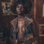 Farrah Waistcoat - Denim & faux suede - soul sister since 1969