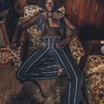 Farrah Waistcoat - Denim & faux suede - soul sister since 1969