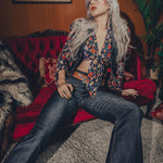 Jeanie Bell Bottom Jeans - Dark Blue