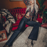 Jeanie Bell Bottom Jeans - Dark Blue