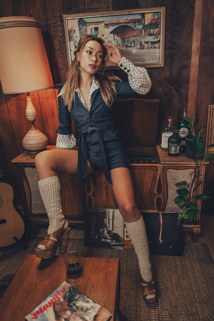 Little diva romper - Stretch denim - soul sister since 1969