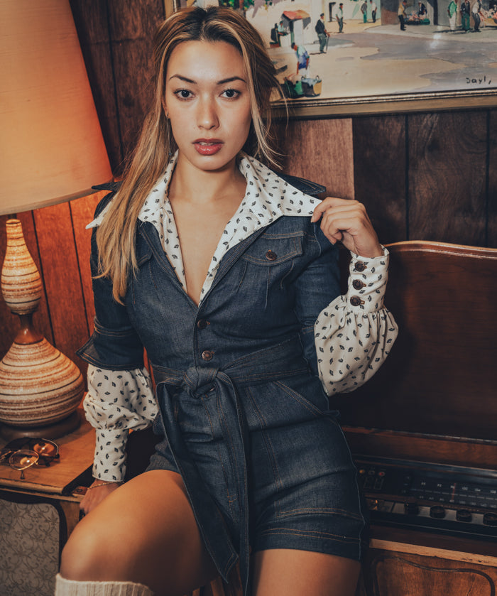 Little diva romper - Stretch denim - soul sister since 1969