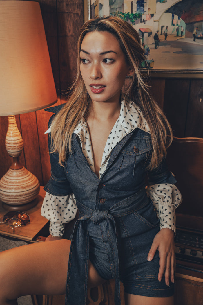 Little diva romper - Stretch denim - soul sister since 1969