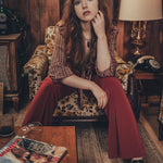 Maddie Cropped tie front blouse - Merlot - Soul Sister since 1969