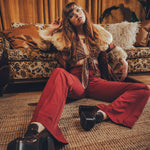 Meryl - High Waisted Trousers - Ruby - Soul Sister Since 1969