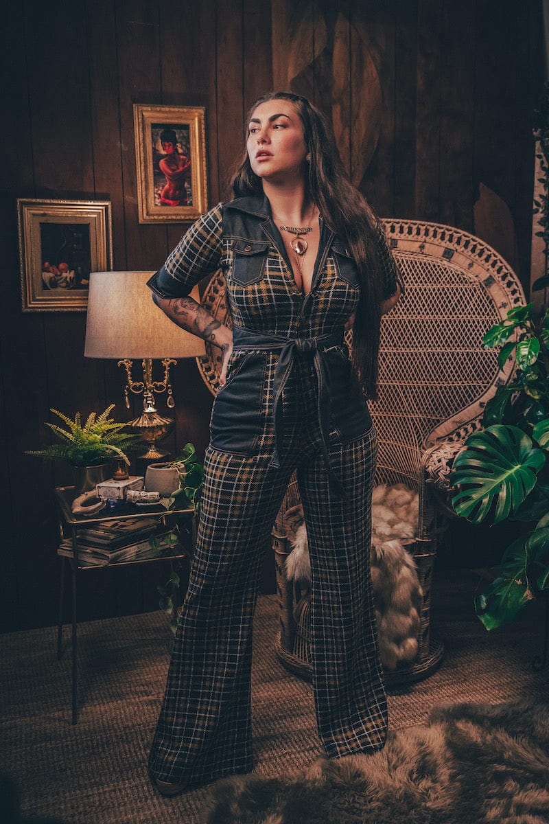 Soul Sister since 1969 - Plaid Knit High waisted jumpsuit