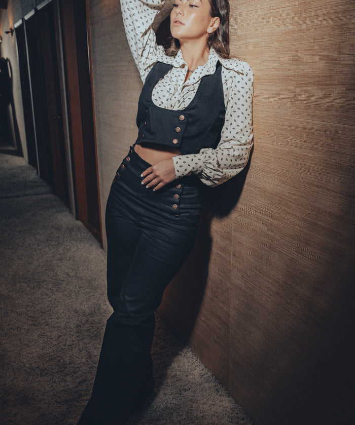Sally Double breasted waistcoat - Black - Soul Sister since 1969