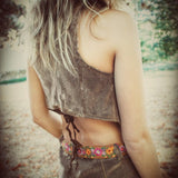 Janice vegan faux suede waistcoat - Brown