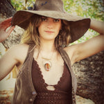 Soulful Hippie Hat Brown Faux suede 