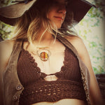 Soulful Hippie Hat Brown Faux suede 