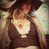 Soulful Hippie Hat Brown Faux suede 