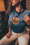 Soul Sister since '69 - Soulful Ringer  t shirt - Teal Blue