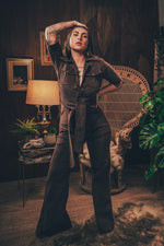 Diva Jumpsuit - Chocolate Corduroy