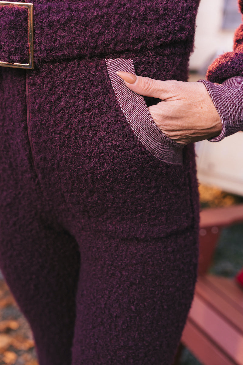 close up o a person wearing a warm snuggly onesie