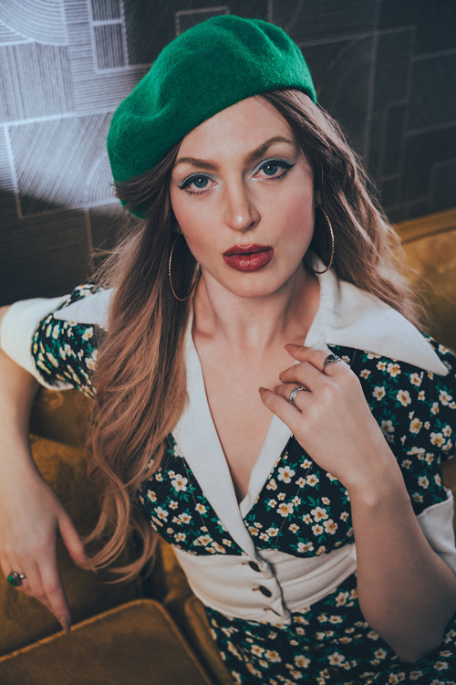 retro inspired dress with a vintage silhouette, featuring classic details and timeless charm for a chic, soulful look