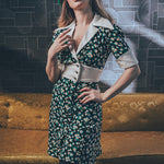 retro inspired dress with a vintage silhouette, featuring classic details and timeless charm for a chic, soulful look