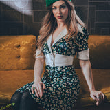retro inspired dress with a vintage silhouette, featuring classic details and timeless charm for a chic, soulful look
