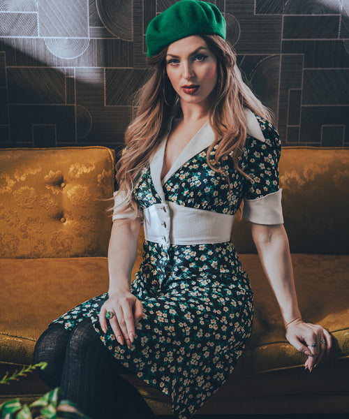 retro inspired dress with a vintage silhouette, featuring classic details and timeless charm for a chic, soulful look
