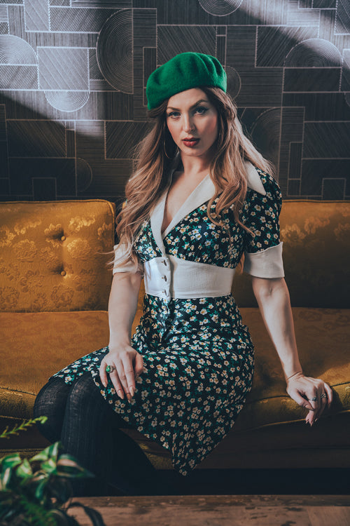 retro inspired dress with a vintage silhouette, featuring classic details and timeless charm for a chic, soulful look
