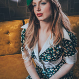 retro inspired dress with a vintage silhouette, featuring classic details and timeless charm for a chic, soulful look