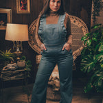 soul sister since 1969 - Cute funky feminine stretch denim Overalls with frill detail - 70's retro