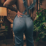 soul sister since 1969 - Cute funky feminine stretch denim Overalls with frill detail - 70's retro