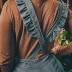 soul sister since 1969 - Cute funky feminine stretch denim Overalls with frill detail - 70's retro