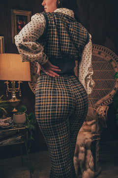 Stevie Plaid Knit Bells