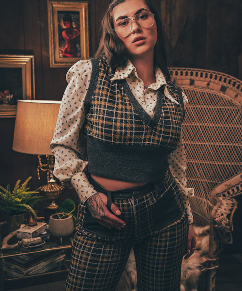 Soul Sister since 1969 - Viola Plaid vest