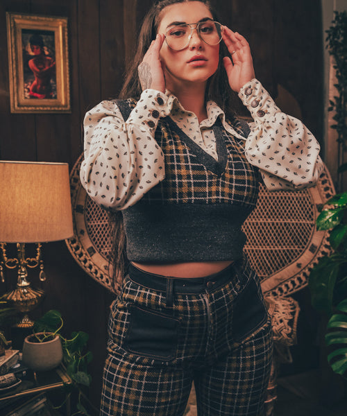 Soul Sister since 1969 - Viola Plaid vest