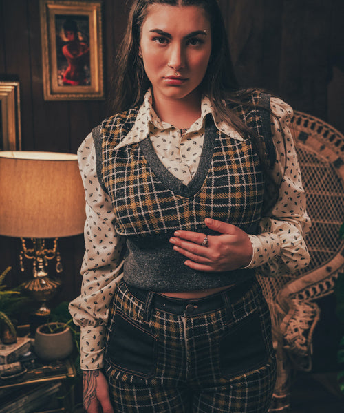 Soul Sister since 1969 - Viola Plaid vest