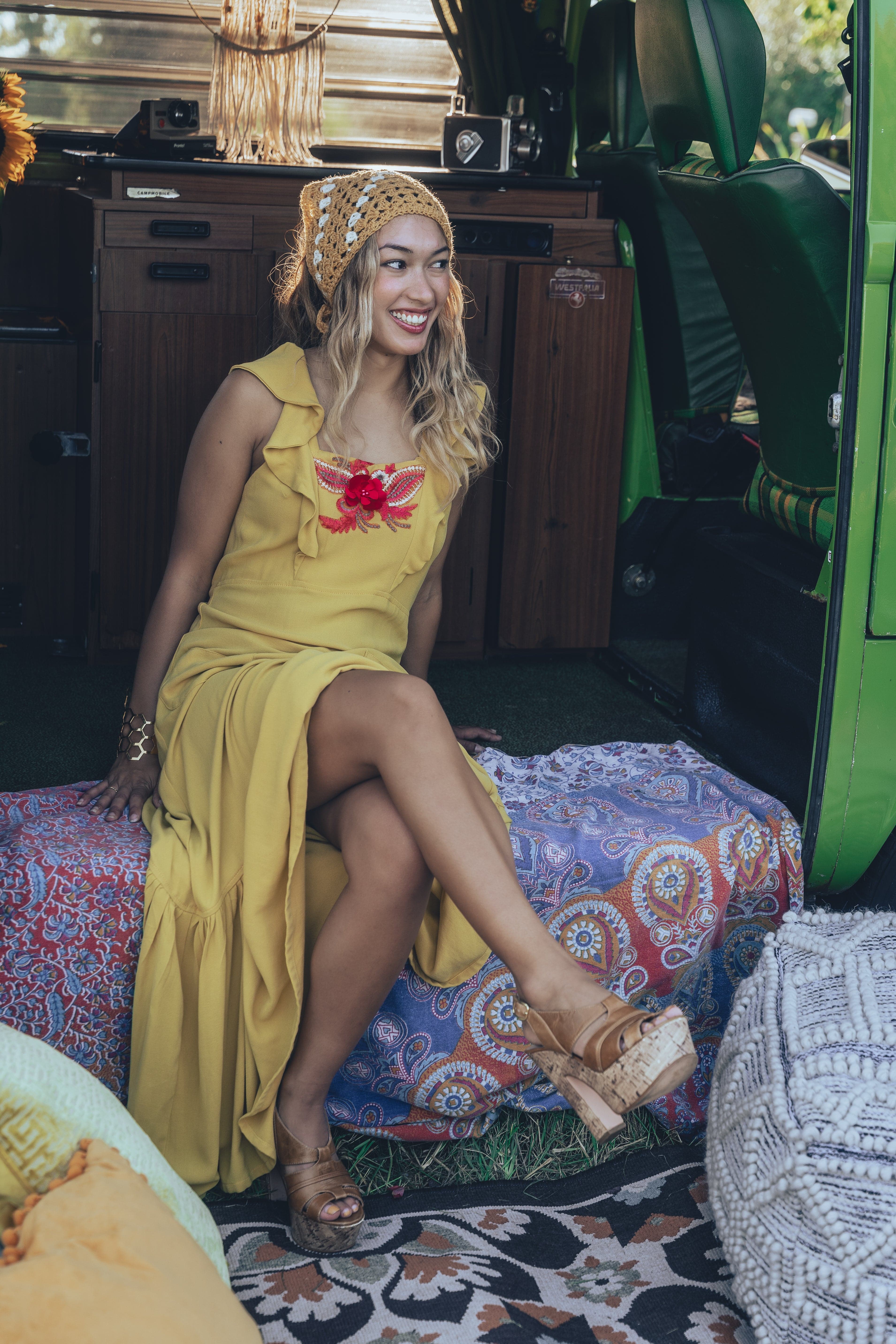 Eden Long backless Boho Dress - Yellow - Soul Sister since 1969