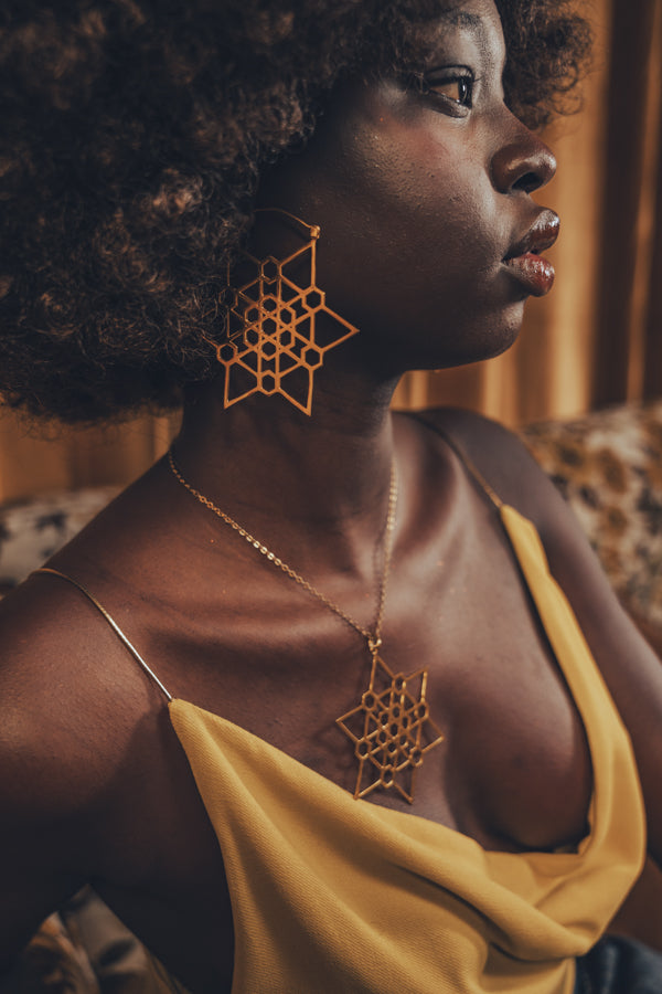 Gold Six Pointed Star necklace - Azenya Designs