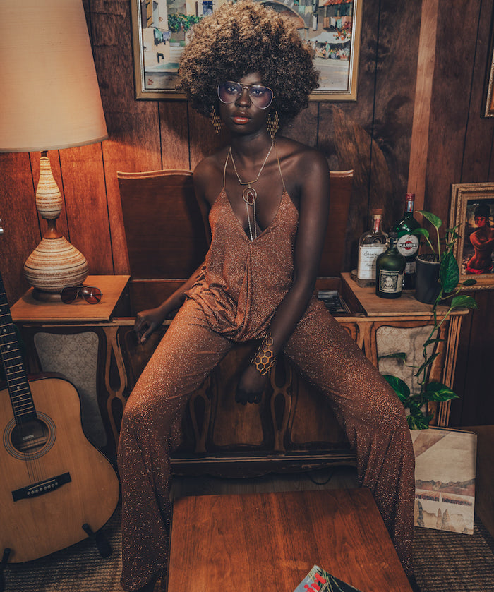 Grace Halter neck top - copper glitter - Soul Sister since 1969