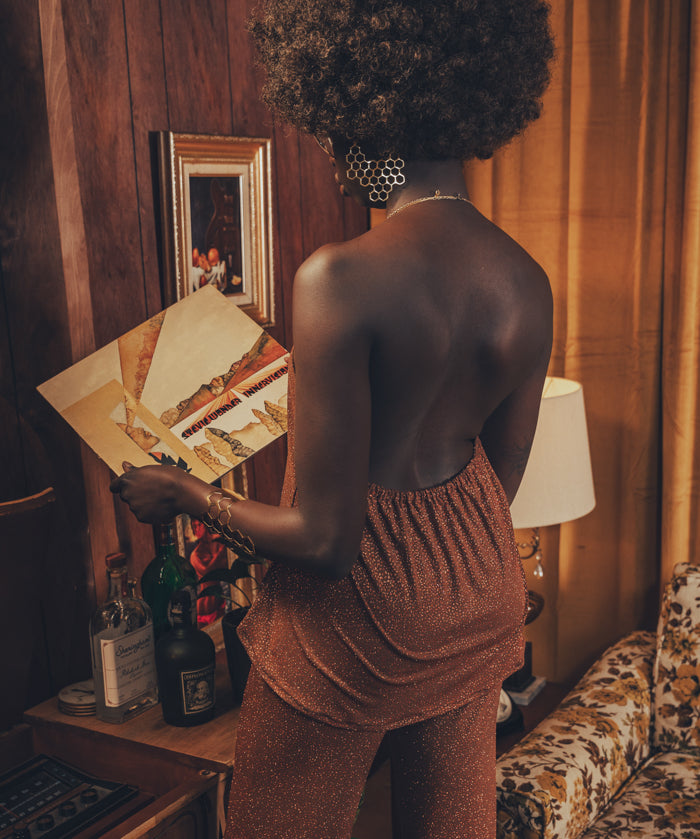 Grace Halter neck top - copper glitter - Soul Sister since 1969