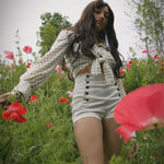 Soul Sister since 1969 - High waisted Sailor shorts - White Denim