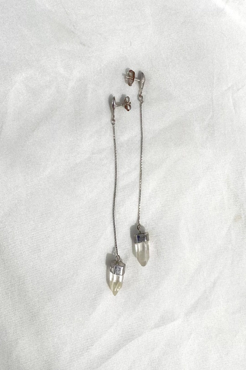 Quartz Silver Drop Earring - Azenya