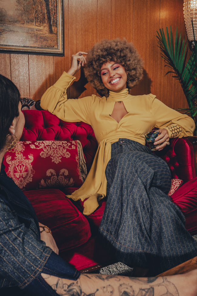 Mary Gold Peek a boo blouse - Teal - Soul Sister since 1969