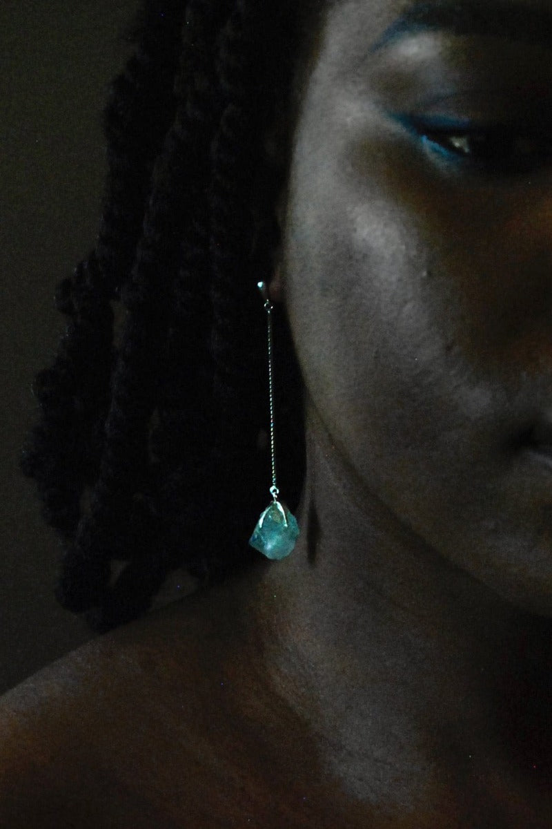 Aquamarine Sterling Silver Drop Earring - Azenya