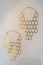Gold Honeycomb Earrings.