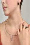 Black Tourmaline Sterling Silver Pendant necklace - Azenya