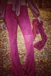 Riannon Crochet Flare Pant - Cranberry