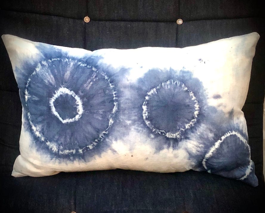 One of a kind Hand dyed pillow  - White/ Indigo - Soul-Sister since 1969