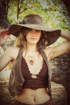 Soulful Hippie Hat Brown Faux suede 