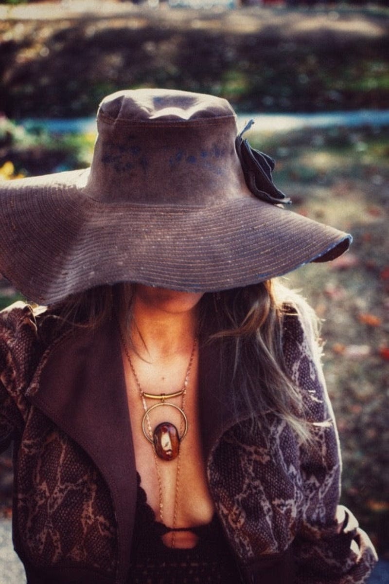 Soulful Hippie Hat Brown Faux suede 