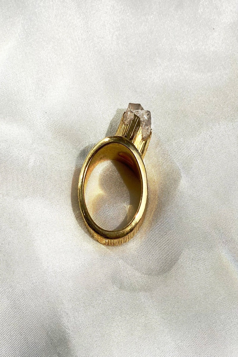Herkemer Diamond Gold Ring - Azenya