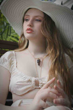 Bardot cropped top - Cream Eyelet